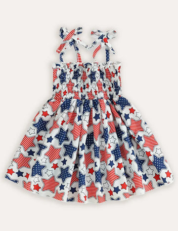 Suspender Star Independence Day Dress